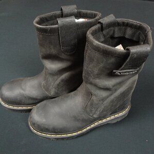 DR DOC MARTENS STEEL TOE INDUSTRIAL SLIP ON WORK BOOTS BLACK WOMENS 8 MENS 7
